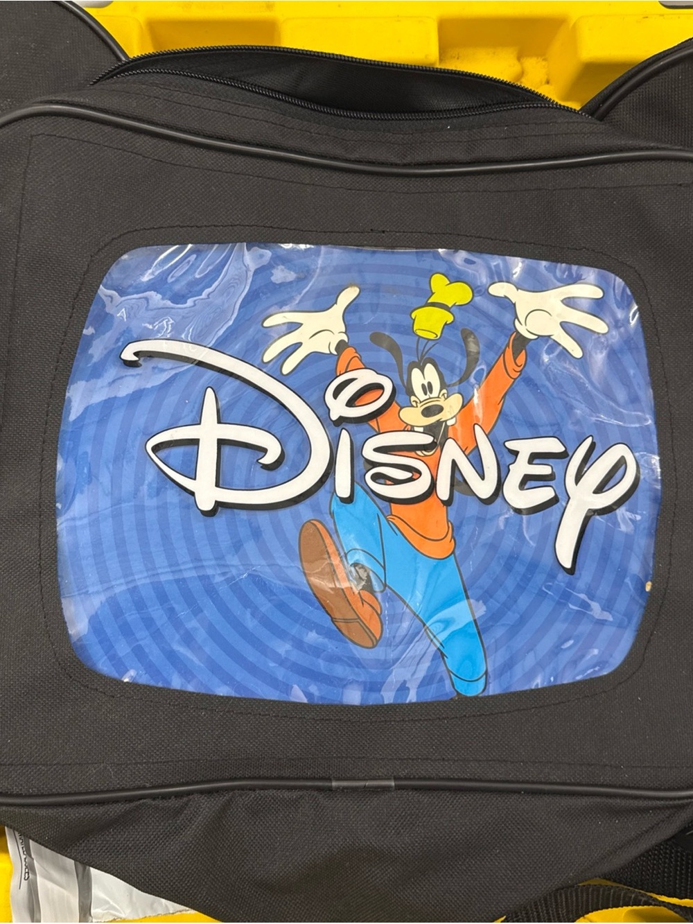 Disney Black Backpack with Blue Goofy Panel and Multicolor Graphic